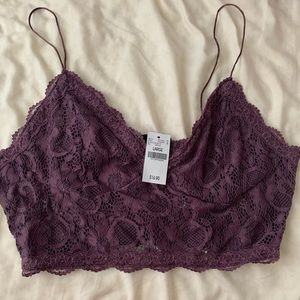 Wine Lace Crop Top